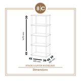 STACK 5-LAYER BOOKCASE (GRAY)