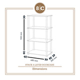 STACK 4-LAYER BOOKCASE (WHITE)